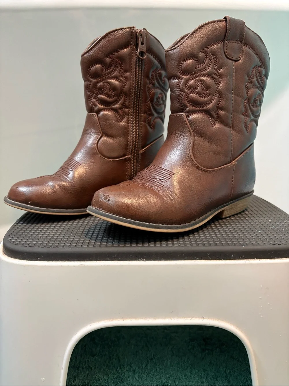 Cat & Jack Brown Kids Cowboy Boots